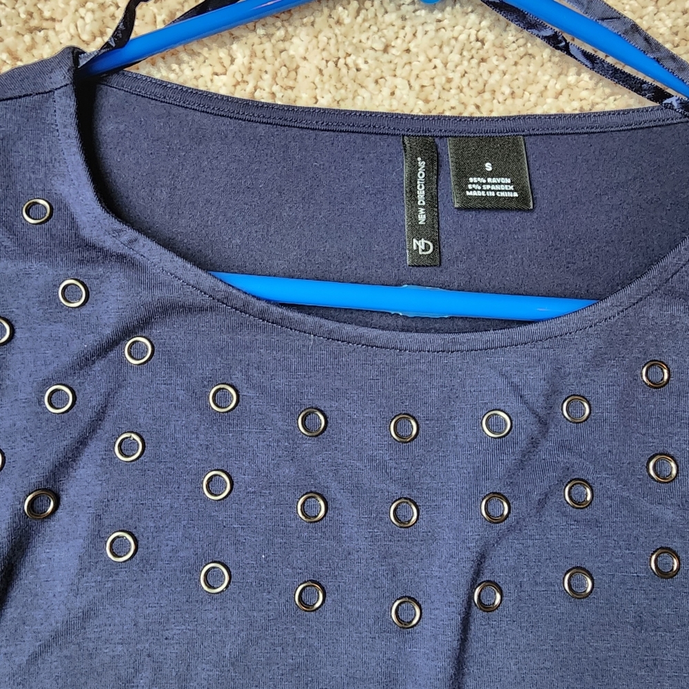 NWT New Direction navy top